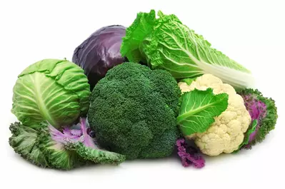 collection cabbages isolated on a white background