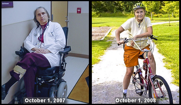 Dr. Terry Wahls before and after